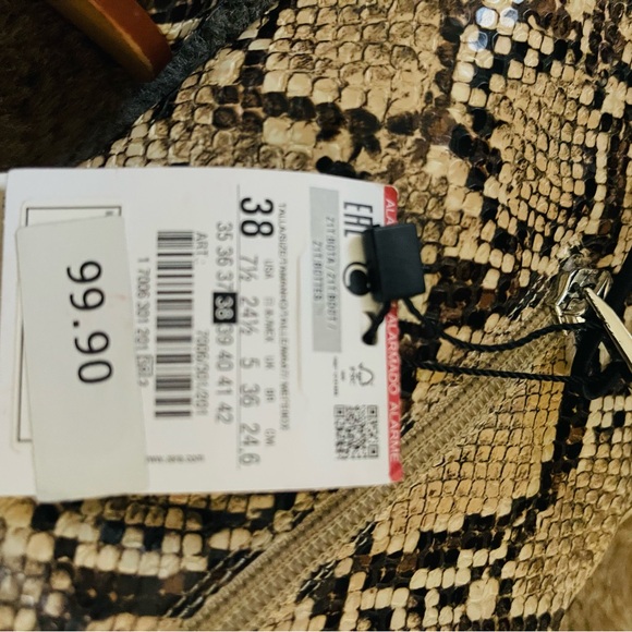 By Zara brand Snake print boots brand new, size shown on this picture - Picture 1 of 4